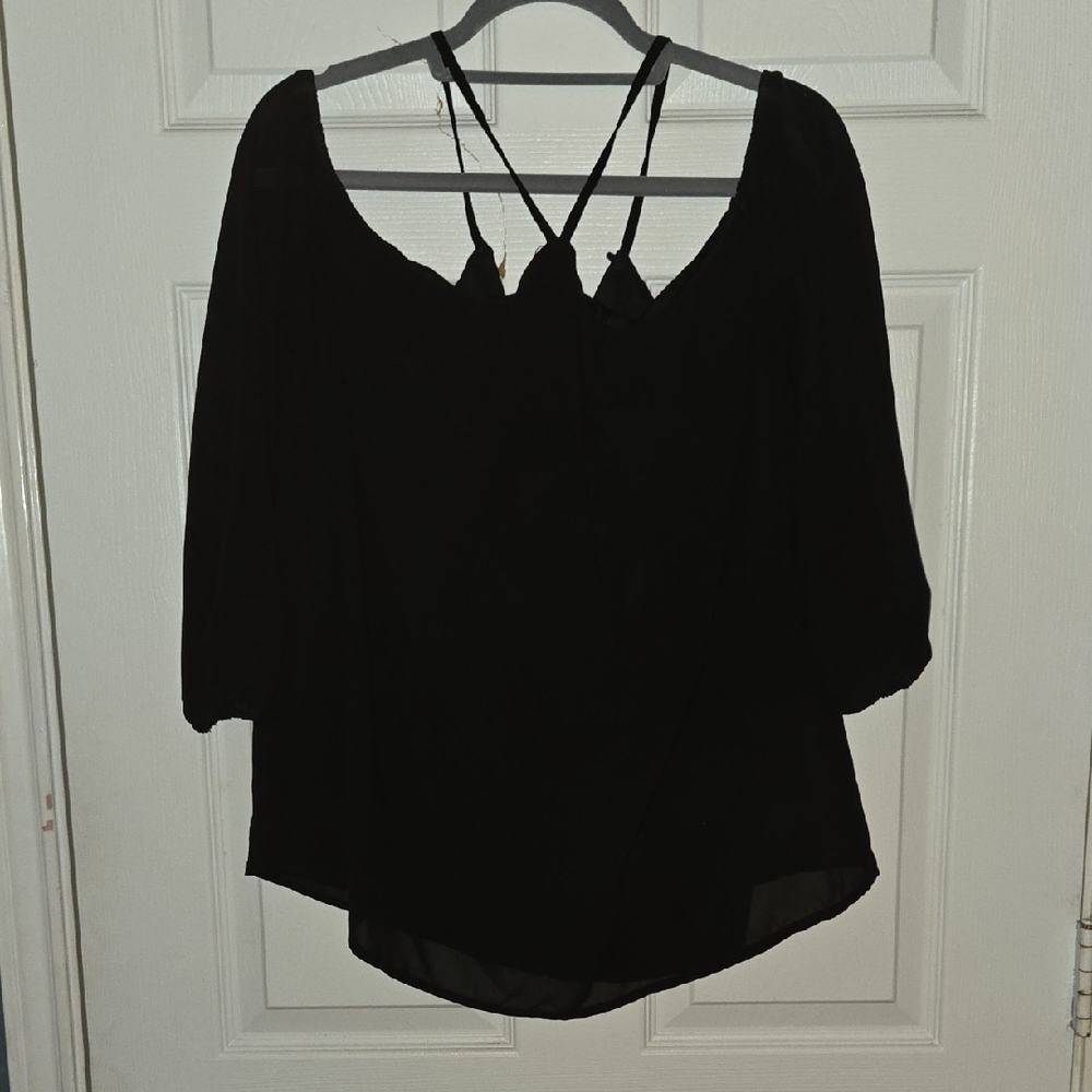 SHEIN Black Off-Shoulder Blouse